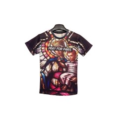 Tricou Barbati, Zamo®, Pray for Paris, Holy Church, cu Imprimeu Religios Vitraliu, Marimea L