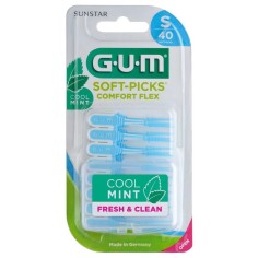 Set of 40 Interdental Brushes, GUM, Soft-Picks Comfort Flex, Small, for Deep Cleaning, Mint Aroma, Soft Bristles
