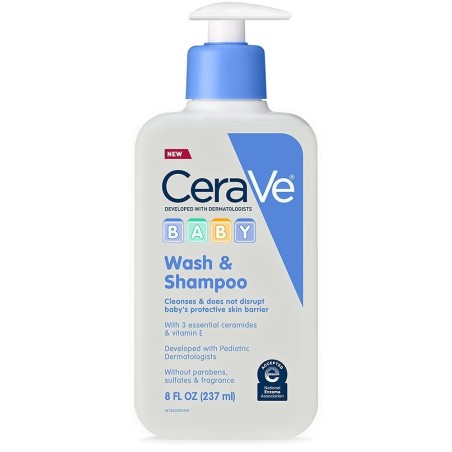 Gel de Dus si Sampon pentru Copii, CeraVe, Baby Wash & Shampoo, fara Sapun, fara Parfum, cu Acid Hialuronic si Vitamina E, 237ml