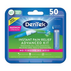 Set Solutie Analgezica, Dentek, Instant Relief, pentru Calmarea Durerilor din Urma Iritatiilor Bucale, 1x Solutie, 1x Aplicator,