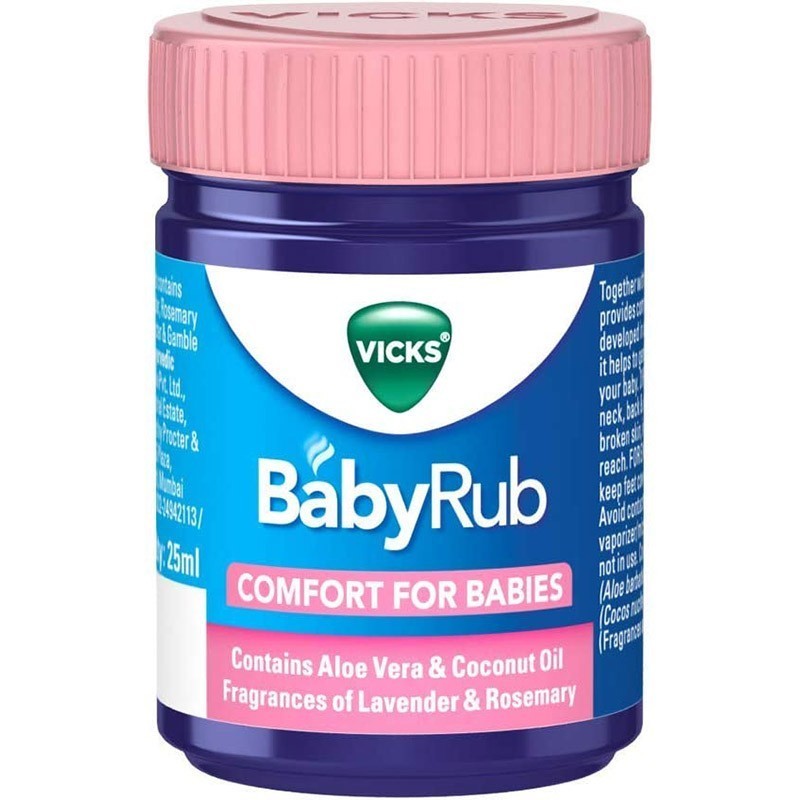 Unguent Rubefiant pentru Copii, Vicks, BabyRub, Efect Adjuvant impotriva Simptomelor de Raceala si Tuse, 25ml