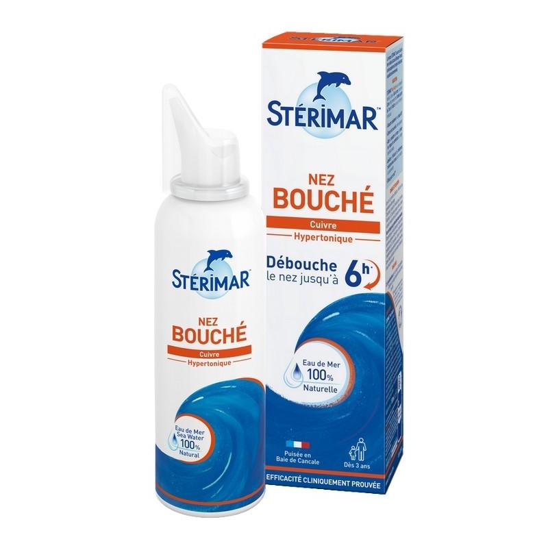 Spray Nazal, Sterimar, Hipertonic Cupru, Curatare Eficienta in Cazul Racelii si Rinofaringitei, Copii 3+ si Adulti, 100ml