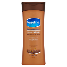 Lotiune de Corp, Vaseline, Cocoa Radiant, cu Unt de Cacao, pentru Catifelarea Pielii, Hidratare Intensa, 400ml