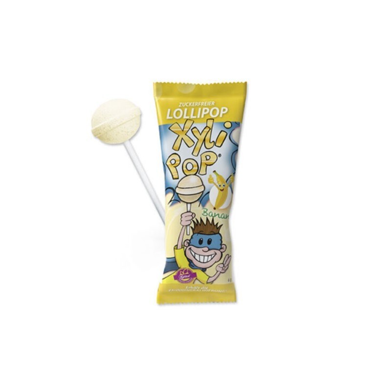 Acadea, Miradent, XyliPOP, fara Zahar, Efect Remineralizant pentru Ingrijire Orala Copii, Aroma Banane, 6gr