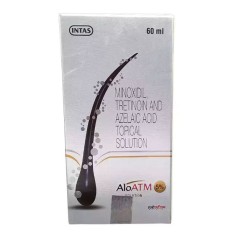 Solutie, Intas, AloATM, impotriva Caderii Parului, Minoxidil 5%, Tretinoin 0.010%, Acid Azelaic 1.5%, 30ml
