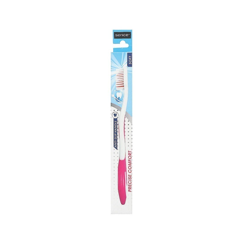 Periuta de Dinti, Sence, Precise Comfort, pentru Curatare Eficienta, Peri Moi, Culoare Roz