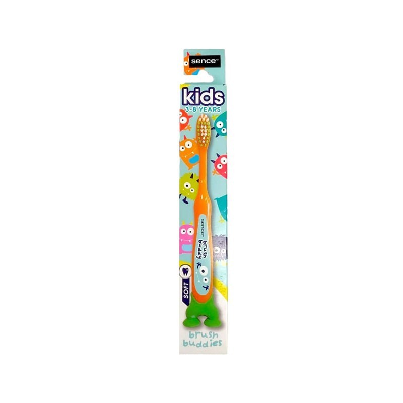 Periuta de Dinti Copii, Sence, Brush Buddy, 3-8 Ani, Soft, Culoare Portocalie