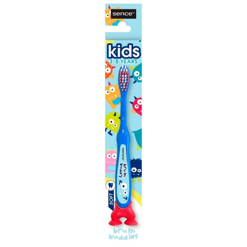 Periuta de Dinti Copii, Sence, Brush Buddy, 3-8 Ani, Soft, Culoare Albastra