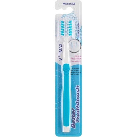 Classic Toothbrush, Zamo®, Better Toothbrush, for Cleaning and Massaging Gums, Medium Bristles, Blue Color