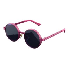 Ochelari de Soare, Zamo®,  Hoh Pink, Protectie UV400, Model Rotund, Rama Roz, Lentile Negre