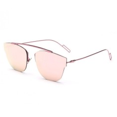 Ochelari de Soare, Zamo®, Rose Soleil, Protectie UV400, Model Cat-eye, Rama Roz, Lentile Roz Oglinda