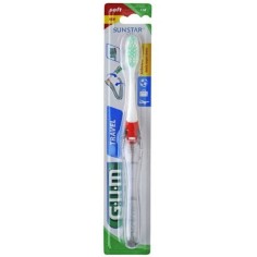 Periuta de Dinti Manuala, Gum, Travel 158, cu Peri Tratati cu Clorhexidina, Soft, Culoare Rosie