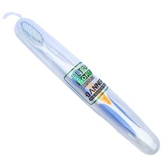 Periuta de Dinti Clasica, Zamo®, Banner, Ingrijire Blanda impotriva Cariilor, Peri Extra-Soft, Culoare Albastra