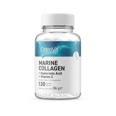 Supliment Alimentar, OstroVit, Marine Colagen, cu Acid Hialuronic si Vitamina C, 120 Capsule