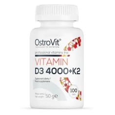 Supliment Alimentar, OstroVit Vitamin D3 4000UI si K2, Sustine Sistemul Imunitar si Osos, 100 comprimate