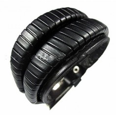 Bratara Barbati, Zamo®, Darken, din Piele Ecologica Impletita, cu Catarama, Neagra