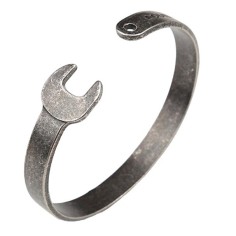 Bratara Barbati, Zamo®, Wrench Silver Bangle, Model Cheie Mecanica, Material Inox, Argintie
