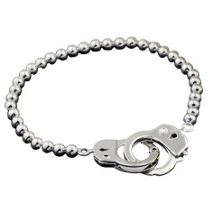 Bratara Barbati, Zamo®, Silver Cuff, cu Snur Elastic, cu Margele si Catuse, Argintie
