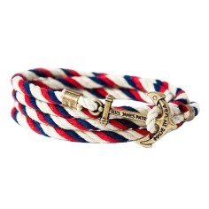 Bratara Barbati, Zamo®, Nautica, KJP, Inchizatoare Ancora din Cupru, Snur Rosu si Albastru