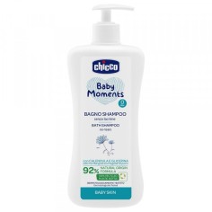 Sampon, Chicco, Baby Moments, fara Lacrimi, 0+ Luni, cu Galbenele si Glicerina, 500ml