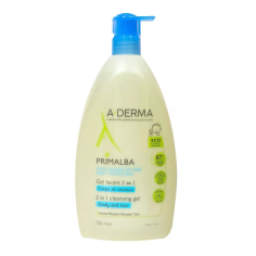 Cleansing Gel, A-Derma, Primalba, for Body and Hair, for Babies, Vegan Formula, 750ml