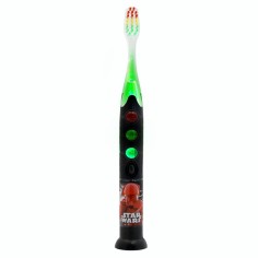 Periuta de Dinti pentru Copii, Firefly, Star Wars, Red Guard, Cronometru 1 min, Ventuza Stand-Up, cu Lumini, Soft, Negru si Rosu