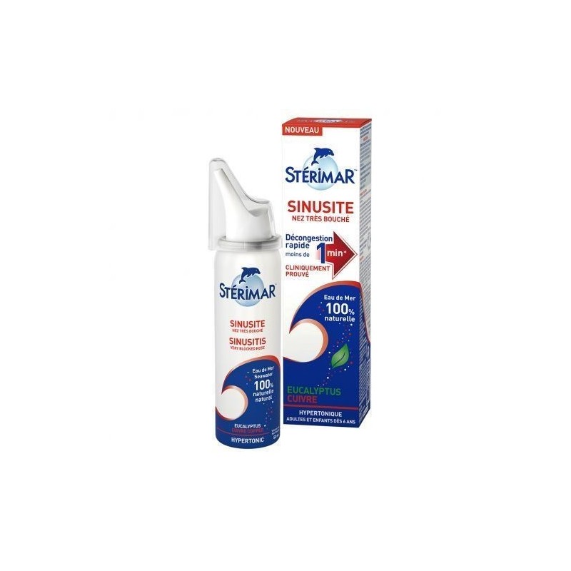 Spray Nazal, Sterimar, Hipertonic Very Blocked, Curatare Eficienta in Cazul Racelii si Rinofaringitei, Copii 6+ si Adulti, 50ml