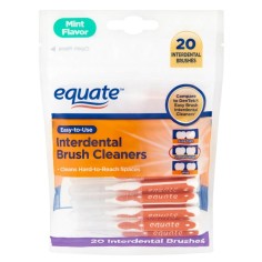 Set of 20 Interdental Brushes, Equate, for Deep Cleaning, with Lid, Mint Flavor, Size M, Orange