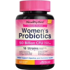 Probiotice pentru Femei, NewRhythm, 50 Miliarde Organisme Vii din 18 Tulpini Benefice, cu Enzime si Prebiotice, 60 capsule