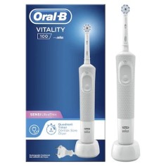 Periuta de dinti electrica Oral-B Vitality D100 Sensi Ultra Thin, 7600 Oscilatii/min, Curatare 2D, 1 program, 1 capat, Alb