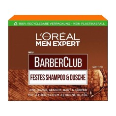 Sampon Solid 4 in 1, L’Oreal, Men Expert, Barber Club, pentru Corp, Barba, Fata si Par, cu Ulei de Cedru, 80gr