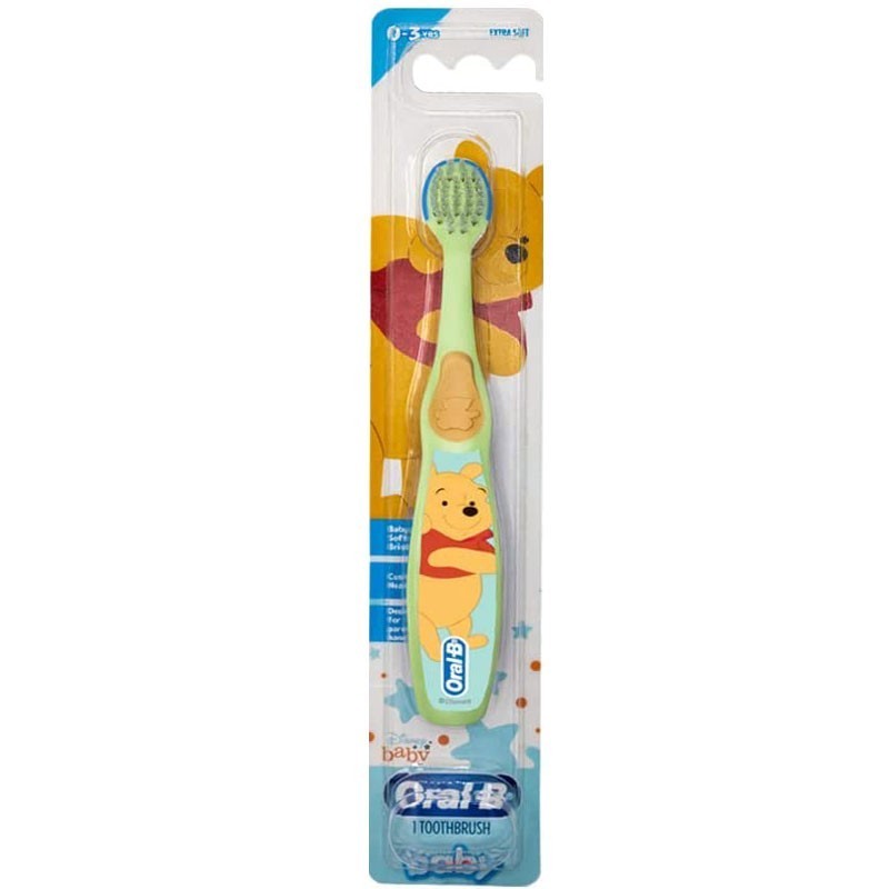 Periuta de Dinti Copii, Oral-B, Baby Disney, 0-3 ani, Extra-Soft, Personaj Pooh, Culoare Verde