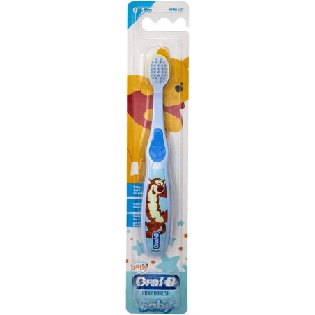 Periuta de Dinti Copii, Oral-B, Baby Disney, 0-3 ani, Extra-Soft, Personaj Tigger, Culoare Albastra