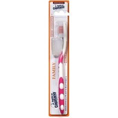Periuta de Dinti Clasica, Pasta del Capitano, Family, Multi-Protectie, Capac Inclus, Peri Medium, Culoare Roz