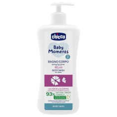 Lotiune de Spalare, Chicco, Baby Moments, Relax, fara Lacrimi, 0+ Luni, cu Nalba si Glicerina, 500ml
