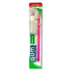 Periuta de Dinti Manuala, GUM, Classic Soft 4-Row 409, Curatarea Placii Bacteriene, Hard, Culoare Roz
