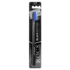 Periuta de Dinti, R.O.C.S., Black, Medium, pentru Dinti Sensibili, Negru cu Albastru
