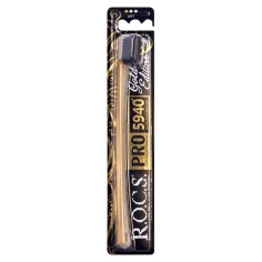 Periuta de Dinti, R.O.C.S., Pro 5940, Gold Edition, Soft, pentru Dinti Sensibili, Auriu cu Negru