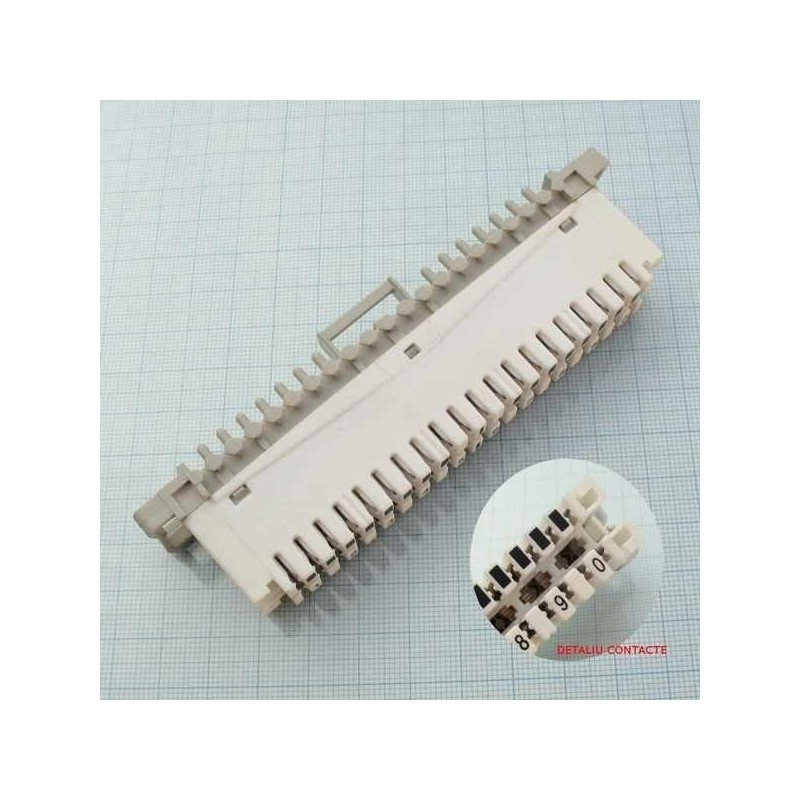 Regleta Telefonica, Zamo®, RS79401S, cu Separatie, pentru 10 Perechi LSA, cu Deconectare, Alba
