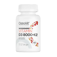 Supliment Alimentar, OstroVit, Vitamina D3 + K2, 8000IU, Sustine Sistemul Imunitar si Osos, 60 capsule