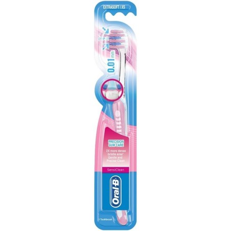Periuta de Dinti Clasica, Oral-B, Gum Care Ultrathin, cu Peri Foarte Moi, Extra-Soft, Culoare Roz