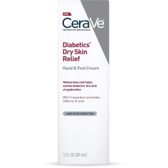 Crema pentru Maini si Picioare, CeraVe, Diabetic's Dry Skin impotriva Pielii Uscate Cauzate de Diabet, 89ml
