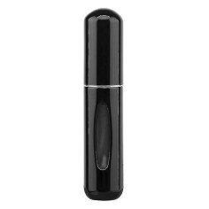 Fiola Parfum, Zamo®, cu Pulverizator, din Sticla si Metal, Reincarcabila, 8.1 x 1.7cm, Capacitate 5ml, Culoare Neagra