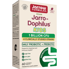 Supliment Alimentar pentru Copii, Jarrow, Jarro-Dophilus Kids, 1 Miliard CFU, 4 Tulpini de Probiotice, fara Gluten, Vegan, 60 tb