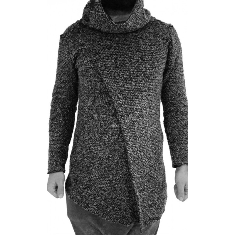 Hanorac Barbati, Zamo®, Riga, Asimetric, Gri, Textura Crosetata, L