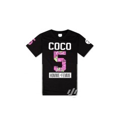 Tricou Barbati, Zamo®, Coco, Homme Femme cu Imprimeu si Fermoar, Negru, Marimea M