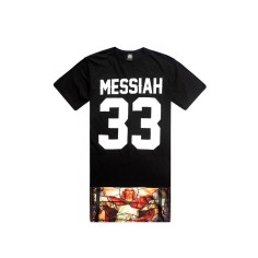 Tricou Barbati, Zamo®, Underated Messiah, cu Imprimeu Religios si Fermoare, Lung, Negru, Marimea L