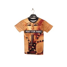 Tricou Barbati, Zamo®, Pray for Paris, Tutankhamun, cu Imprimeu, Model Egipt, Marimea L