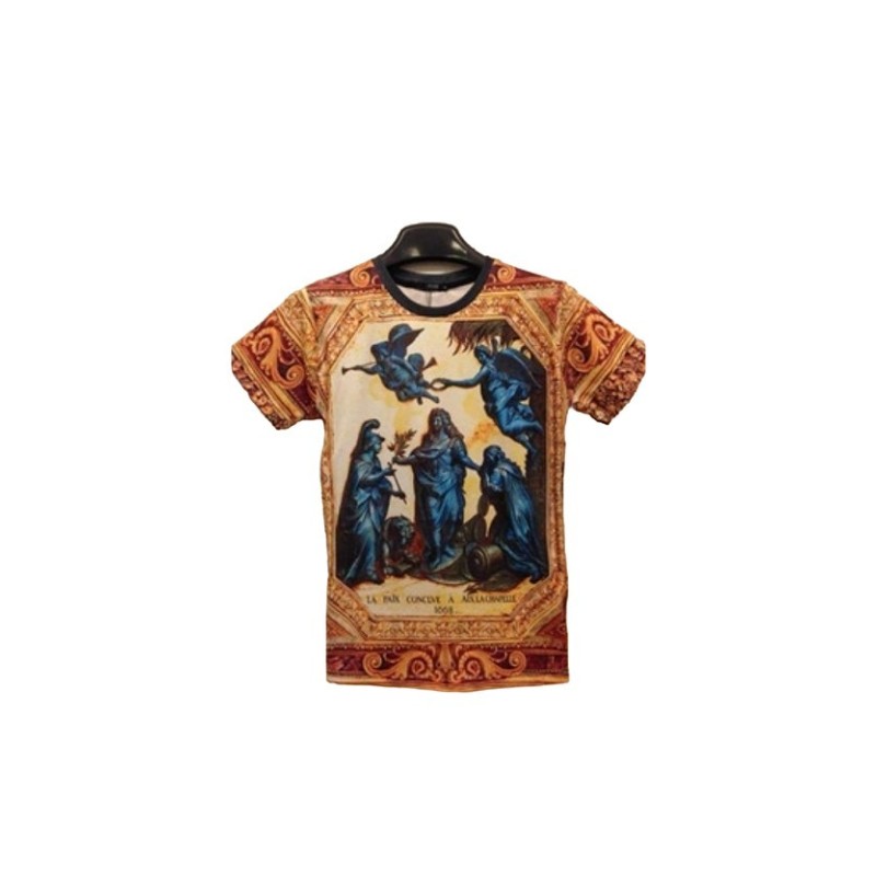 Tricou Barbati, Zamo®, 3D Holy Sculpture, cu Imprimeu, Model Baroc si Statui, Marimea M