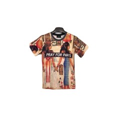 Tricou Barbati, Zamo®, Pray for Paris, cu Imprimeu, Model Personaje Egipt, Marimea L